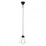 Cumpara ieftin Lustra din fier maro si sticla alba Tiffany 18x115 cm