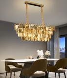 Candelabru Cristal CC8052/300X800GD 8x E14, Diametru 40cm, Auriu Lucios, Inaltime Reglabil ModernLight Concept