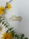 Topper din plexiglas auriu,happy birthday
