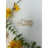 Topper din plexiglas auriu,happy birthday