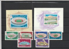 ROMANIA 1979 LP 991 LP 992 LP 993 PREOLIMPIADA DE VARA MOSCOVA SERIE+COLITE MNH