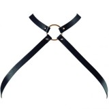 BIJOUX - INDISCRETS MAZE CROSSED CHEST HARNESS BLACK, BIJOUX MAZE