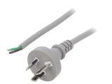 Cablu 3x0,75mm2 AS/NZS 3112 cu mufă, 1,8m PVC gri