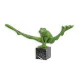 Broasca sarind-statueta din bronz cu soclu din marmura TBB-184