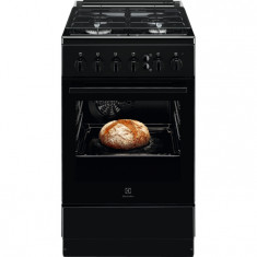 Aragaz Electrolux LKG504000K, Gaz, 4 Arzatoare, Grill, Aprindere electrica, Autocurăţare catalitică, 57 L, 50x60 cm, Negru