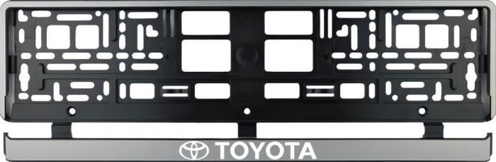Set 2 bucati, suport numar inmatriculare argintiu Toyota