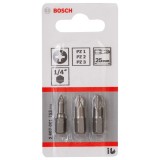 Bosch 2607001753 - Set capete de insurubare profil PZ1 PZ2 PZ3 3 bucati