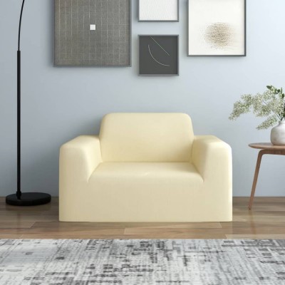 vidaXL Husă elastică pentru canapea poliester jersey crem 332944 foto