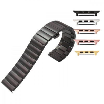 Curea otel inoxidabil, compatibila Apple Watch 9|8|7|6|5|4|3|2|1 Series, 41mm|40mm|38mm, Black foto