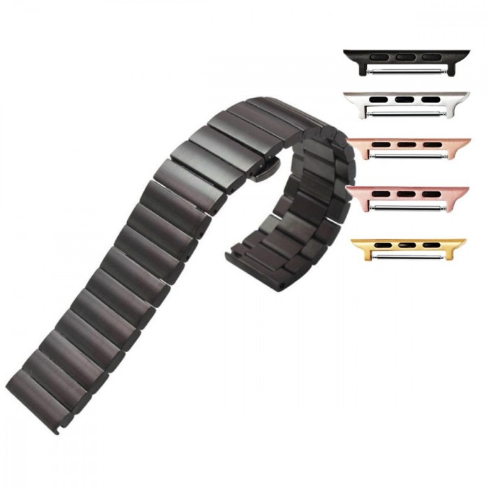 Curea otel inoxidabil, compatibila Apple Watch 9|8|7|6|5|4|3|2|1 Series, 41mm|40mm|38mm, Black
