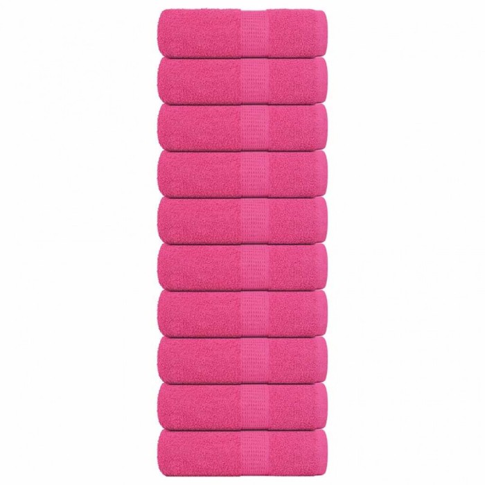 vidaXL Prosoape pentru oaspeți 10 buc roz 30x50cm 360 g/m&sup2; 100% bumbac 137045