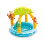 Piscina gonflabila pentru copii, 102x86 cm, Vinil, Model Jungla, ATU-V0848, Rotund
