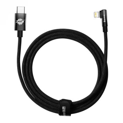 Cablu Baseus MVP 2 Elbow USB Type-C/Lightning, pentru si transfer de date , 20W, 2m, negru foto