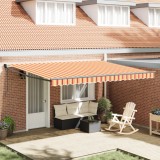 vidaXL Marchiză retractabilă automatică galbenă și portocalie 450x300 cm