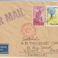 Italia 1990 , Plic Circulat , Posta Aeriana
