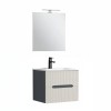 Trent mobilier de baie 60 cm ceramică chiuvetă (2 sertare) cu oglindă 60x80 cm antracit gri-alb