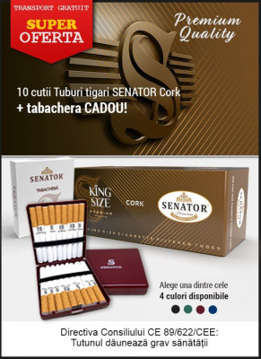 Oferta - tuburi tigari Senator 24 mm Filter XTRA + tabachera CADOU foto