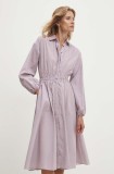 Answear Lab rochie din bumbac culoarea rosu, maxi, evazată