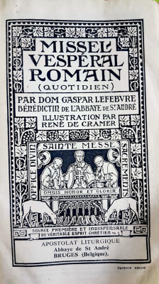 E428-Carte Biserica catolica MISSEL VESPERAL ROMAIN APOSTOLAT LITURGIQUE BELGIA. foto