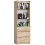 Cumpara ieftin Biblioteca, placa laminata, 3 sertare, 3 rafturi, stejar, 60x35x180 cm, Artool