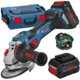 Bosch GWS 18V-15 SC BITURBO - Polizor unghiular cu 2 acumulatori Li-Ion 18 V 8 Ah 125 mm valiza speciala accesorii