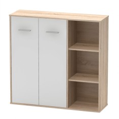 Comoda, 2 usi, stejar sonoma alb, Maurus, 110,9x33,5x107,6 cm