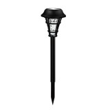 Lampa solara LED Hoff, plastic, lumina calda, H 42 cm, negru, exterior
