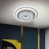 Lustra LED rotunda cu cristale MITA 28W, &Oslash;20 cm, 2240 lm, 3 culori lumina (rece/calda/neutra) simultan, alba