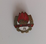 NI805 Tot &icirc;nainte! insignă pionier, Rom&acirc;nia, RPR