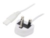 Cablu Alimentare LIAN DUNG 5m Alb 3A IEC C7 Mama BS 1363 (G) Plug PVC H03VV-F 2x0.75mm





