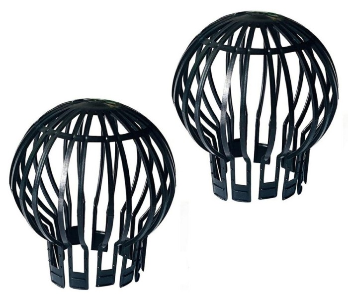 Set 2 x parafrunzar pentru scurgere jgheab, diametru 132 mm, plastic, negru