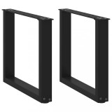 VidaXL Picioare pentru măsuță de cafea &icirc;n formă de U, 2 buc., negru, 50x(42-43) cm, oțel 4013156