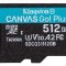 CARD MicroSD KINGSTON, 512 GB, MicroSD, clasa 10, standard UHS-I U3, &quot;SDCG3/512GB&quot; (timbru verde 0.03 lei)