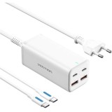 ALIMENTATOR SmartPhone la 220V Vention 4-Port USB (C + C + A + A) GaN Charger (100W/100W/18W/18W) EU-Plug , &amp;quot;FBSWG-EU&amp;quot; (timbru verde 0.18 le