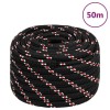 Gossi franghie de barca, negru, 20 mm, 50 m, polipropilena