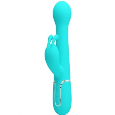 PRETTY LOVE - DEJON RABBIT VIBRATOR 3 IN 1 MULTIFUNCTION AQUA GREEN foto