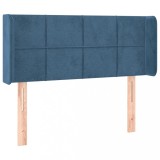 Tablie pat cu aripioare albastru inchis 93x16x78/88 cm catifea