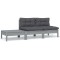 Gossi set mobilier de gradina cu perne, 3 piese, gri, lemn masiv pin