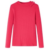 Tricou pentru copii cu m&acirc;neci lungi, roz aprins, 92, vidaXL