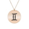 Colier argint 925 placat cu aur Roz personalizat cu semn zodiacal Gemeni