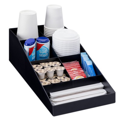 Organizator pentru cafea si ceai Navaris cu 7 compartimente, Negru, 54093.01 foto