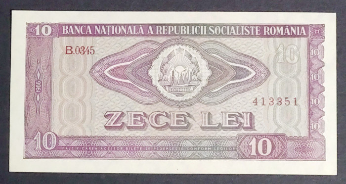 Bancnota 10 lei 1966 UNC