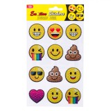 Set Autocolante Emoticons, 12 Bucăți, Multicolor, Oem