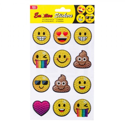 Set Autocolante Emoticons, 12 Bucăți, Multicolor foto