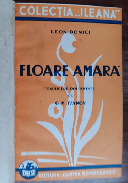 myh 545f - Leon Donici - Floare amara - ed 1930