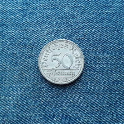 50 Pfennig 1921 A Germania Deutsches Reich foto
