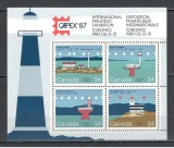 Canada.1985 Expozitia filatelica CAPEX:Faruri-Bl. GC.44