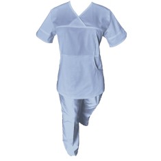 Costum Medical Pe Stil, Albastru Deschis, Model Sanda - 3XL, M