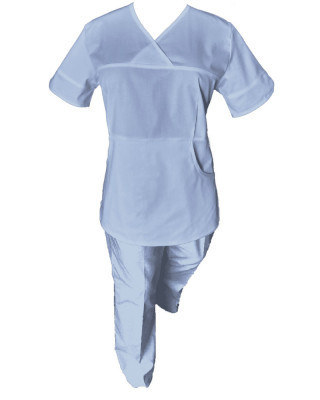 Costum Medical Pe Stil, Albastru Deschis, Model Sanda - 3XL, 4XL foto