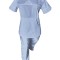 Costum Medical Pe Stil, Albastru Deschis, Model Sanda - S, 4XL